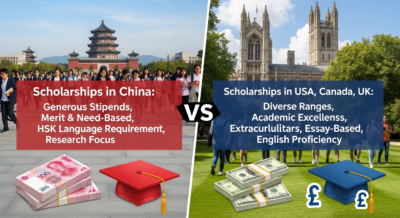 so sánh học bổng Trung Quốc và các nước khác