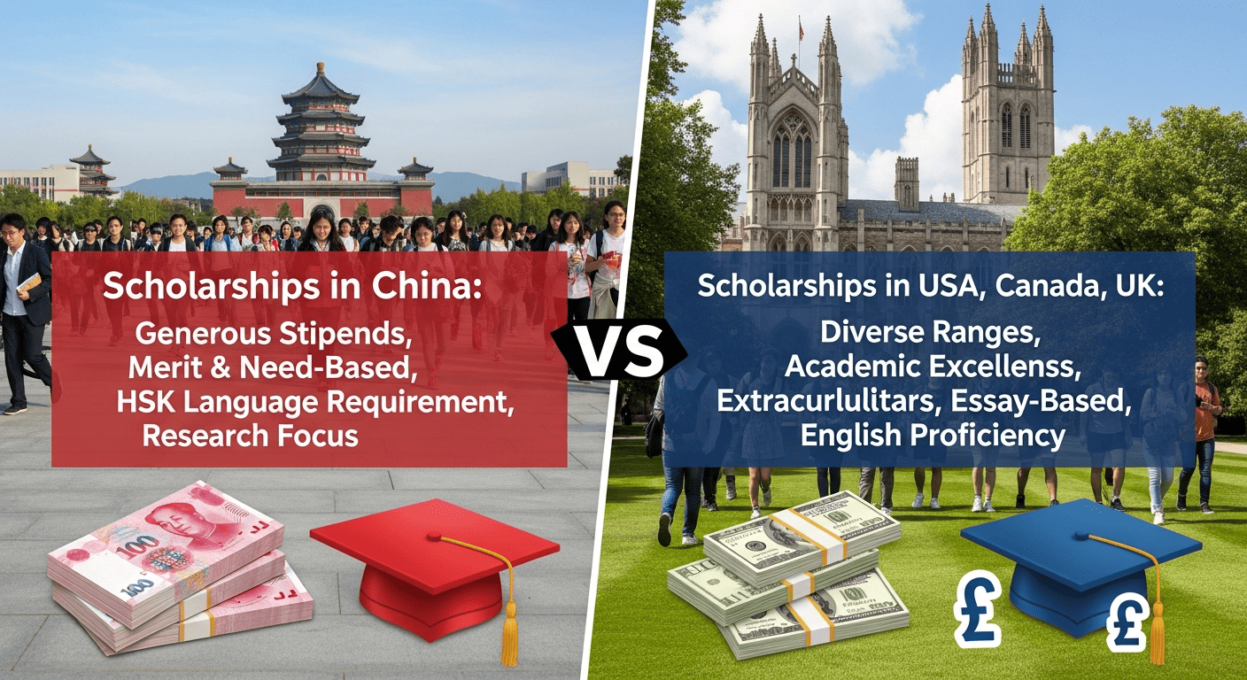 so sánh học bổng Trung Quốc và các nước khác